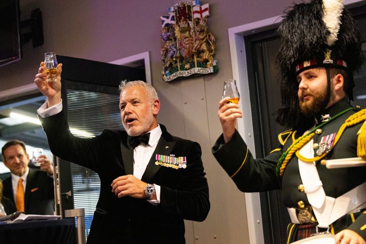 The Royal Edinburgh Military Tattoo CEO Jason Barrett raises a toast in The Royal Gallery