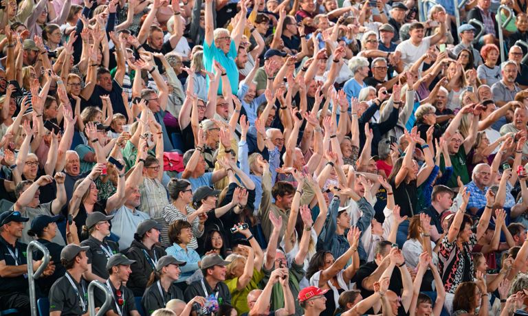 Image of the crowd at The Royal Edinburgh Military Tattoo publicizing the Preview for 2026 going on sale at 50% off
