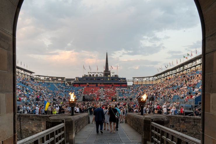 Entering The Tattoo Esplanade From The Castle as part of the Tattoo Gatehouse Hospitality Package