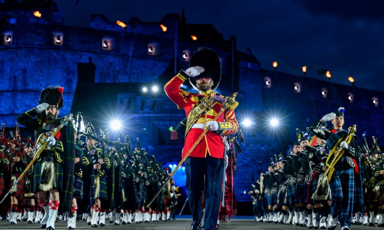 Pipes and Drums performer at The Royal Edinburgh Military Tattoo Show in 2025