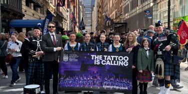 Image of Edinburgh Military Tattoo Performers March at NYC Tartan Day Parade 2026